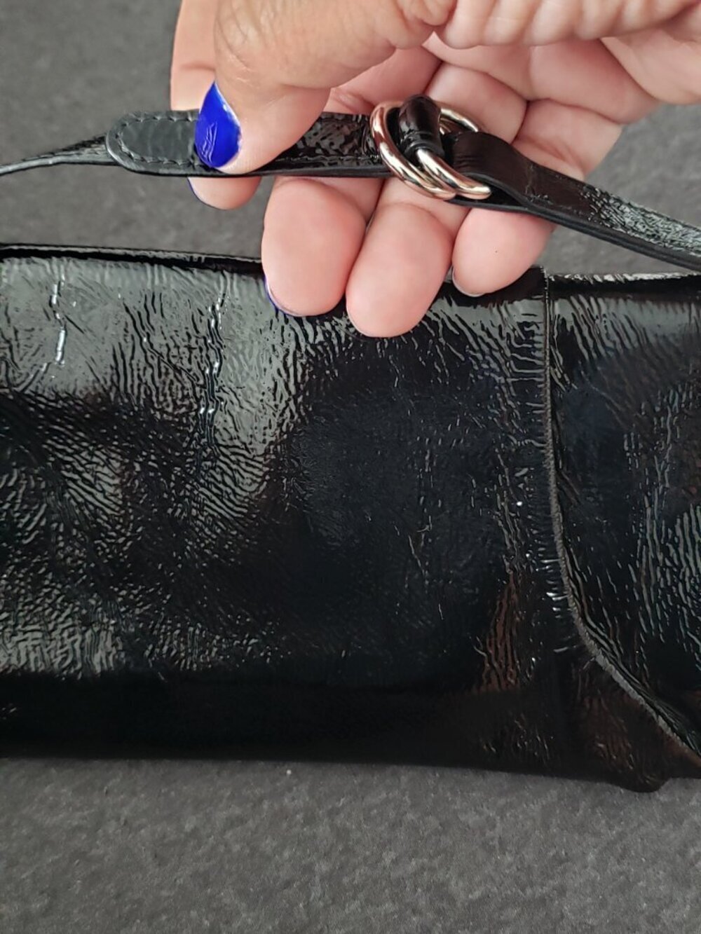 HOBO- Black Patent Leather Clutch, 8 CC Slots - Picture 4 of 4